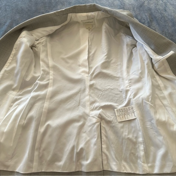 CLUB MONACO Borrem Single Button Blazer Wool Blend White Grey Size 10 - Picture 14 of 16